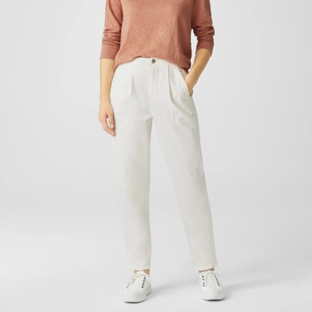 Eileen‎ Fisher Undyed Organic Cotton Denim Tapered Pant Size 6
